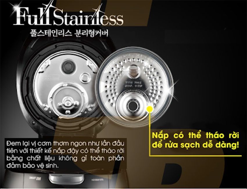 Chất liệu nắp nồi cơm điện cao tần Cuckoo CRP-HNXF1020FB