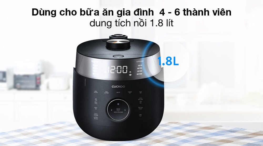 Nồi cơm áp suất cao tần Cuckoo CRP-LHTR1009F 1.8 lít - Hàng chính hãng