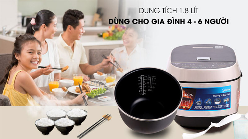 Nồi cơm điện cao tần Midea MB-HS5008 - Hàng chính hãng