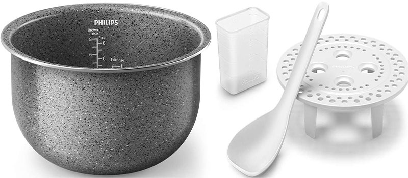 Lòng nồi và phụ kiện của Nồi cơm điện cao tần Philips HD4528/66