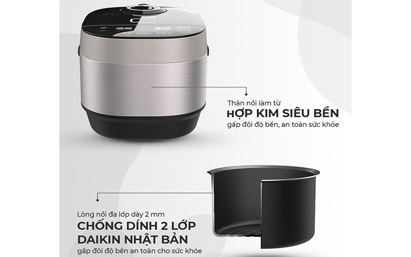 Chất liệu của Nồi cơm cao tần Sunhouse Mama SHD8959