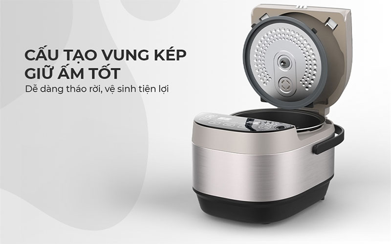 Thiết kế nắp của Nồi cơm cao tần Sunhouse Mama SHD8959