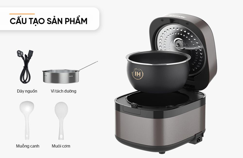 Nồi cơm điện cao tần Sunhouse 1.5 lít SHD8826 - Hàng chính hãng