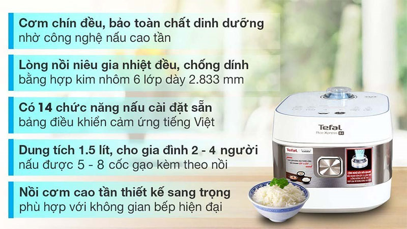 Nồi cơm điện cao tần Tefal RK762168 - Hàng chính hãng