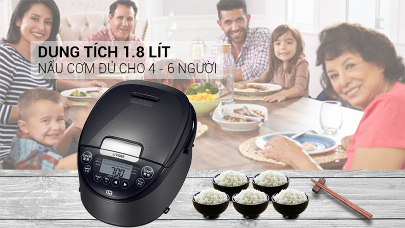 Nồi cơm điện cao tần Tiger JPW-G18W - Hàng chính hãng