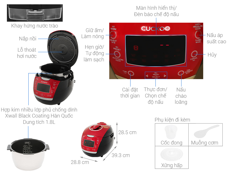Nồi cơm điện cao tần Cuckoo CRP-HUS1000F - Hàng chính hãng