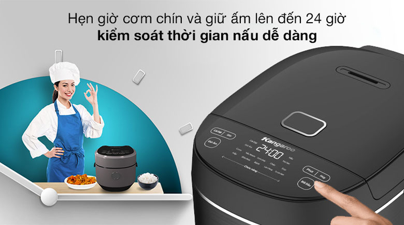 Chức năng hẹn giờ và giữ ấm lên đến 24 tiếng