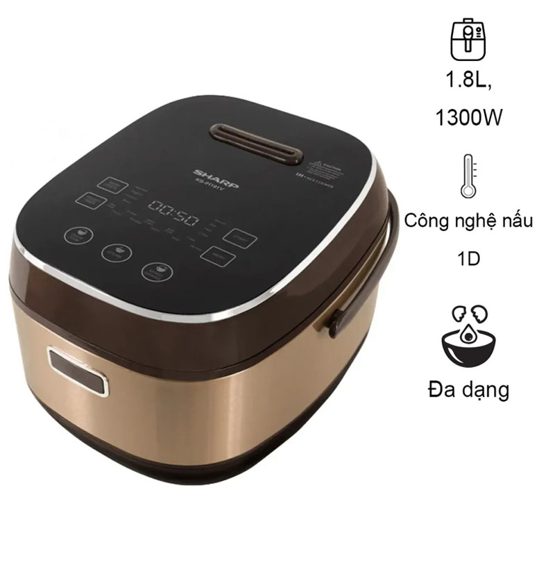 Nồi cơm điện cao tần Sharp KS-IH191V-GL - Hàng chính hãng