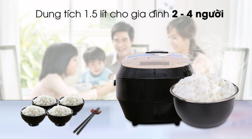 Nồi cơm điện tử cao tần 1.5 lít Midea MB-HS4007 với dung tích 1.5 lít