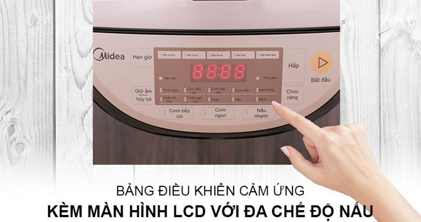 Bảng điều khiển của nồi cơm điện tử cao tần 1.5 lít Midea MB-HS4007