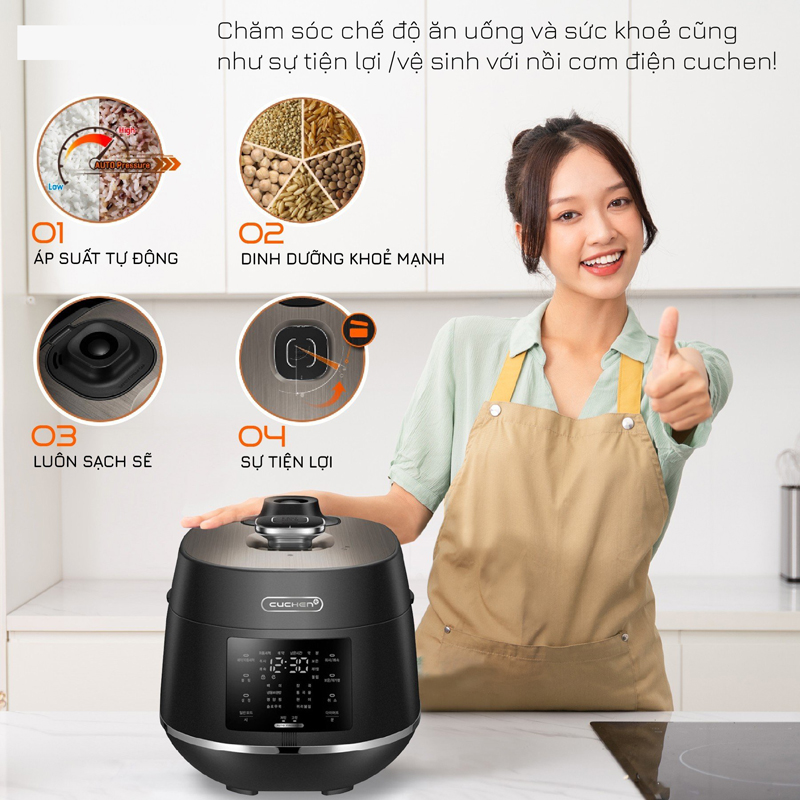 Nồi cơm điện áp suất Cuchen CJS-FE1030SKNC - Hàng chính hãng