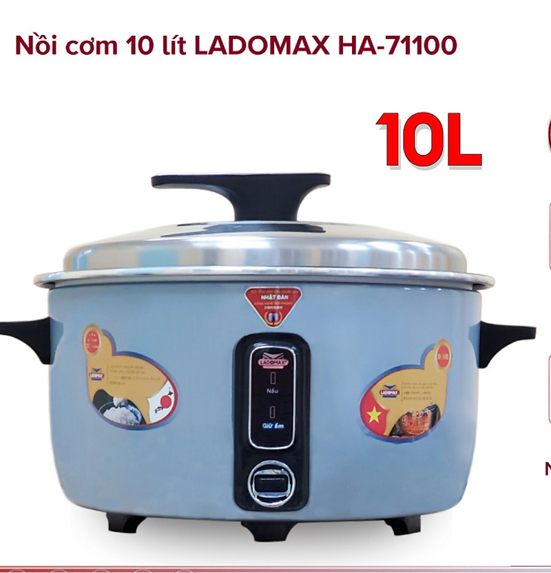Nồi cơm điện nắp rời Ladomax HA-71100 (10 lít) - Hàng chính hãng