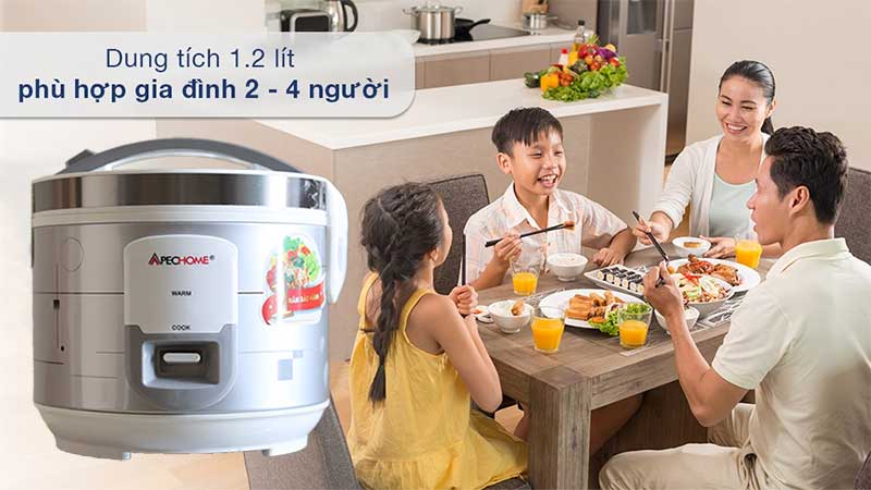 Nồi cơm điện nắp gài Apechome APH-RC12Y - Hàng chính hãng