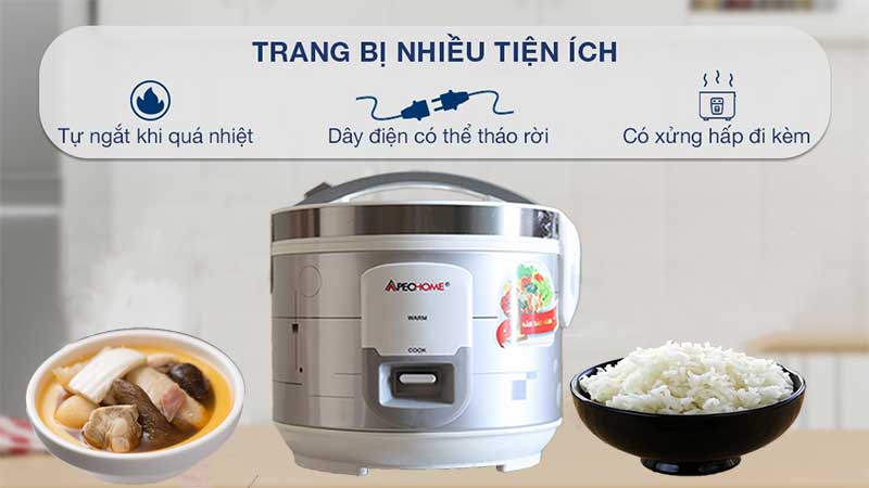 Nồi cơm điện nắp gài Apechome APH-RC12Y - Hàng chính hãng