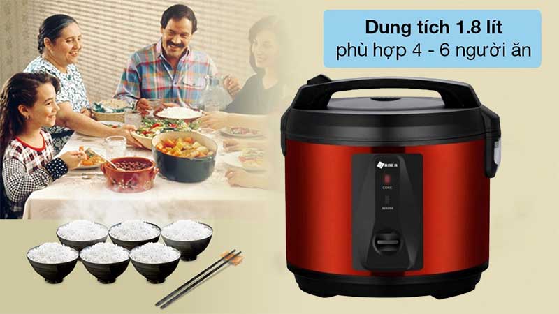 Nồi cơm điện nắp gài Arber NCD1.8LRED - Hàng chính hãng
