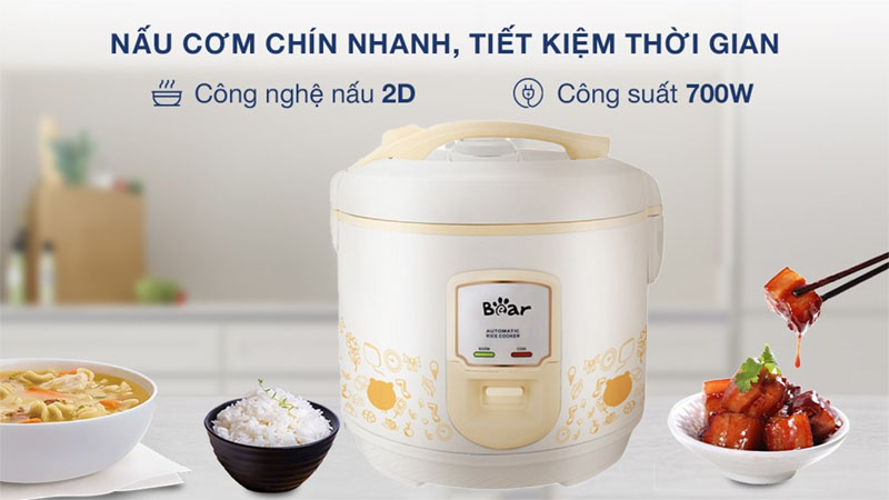 Nồi cơm điện nắp gài Bear SB-NC50C - Hàng chính hãng