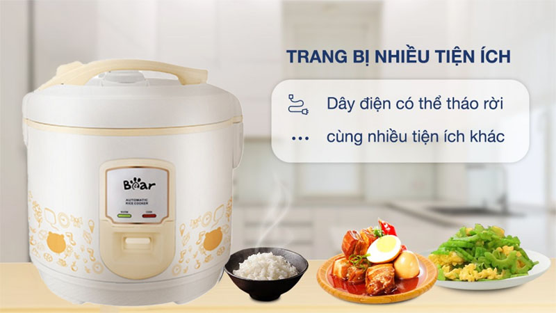 Nồi cơm điện nắp gài Bear SB-NC50C - Hàng chính hãng