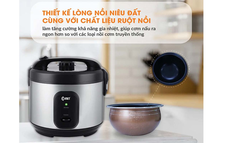 Nồi cơm điện nắp gài Comet CM8068 - Hàng chính hãng