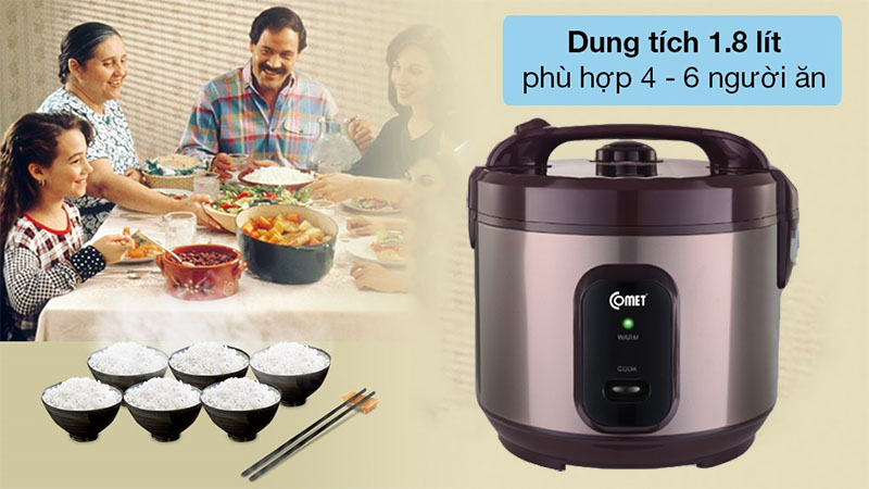 Nồi cơm điện nắp gài Comet CM8068 - Hàng chính hãng