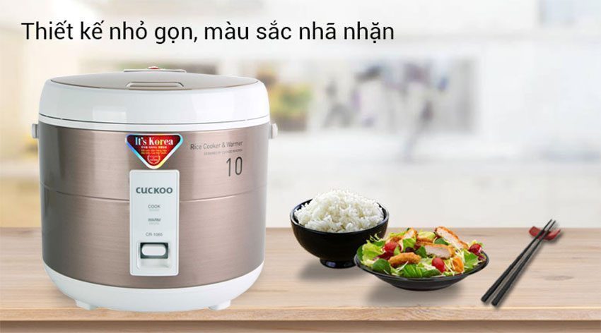 Nồi cơm điện nắp gài Cuckoo CR-1065B với thiết kế hiện đại