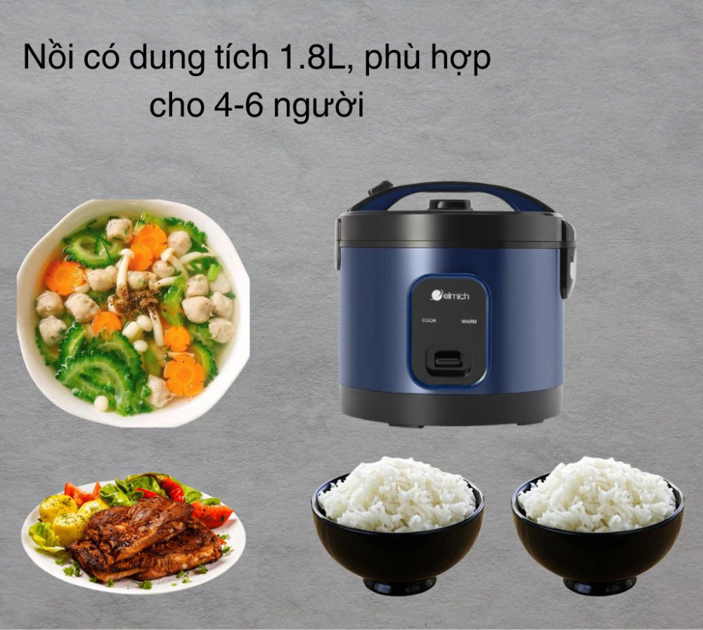 Nồi cơm điện nắp gài Elmich RCE-9129 - Hàng chính hãng