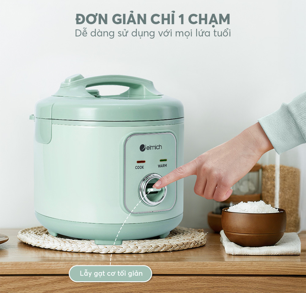 Nồi cơm điện nắp gài Elmich RCE9257 - Hàng chính hãng