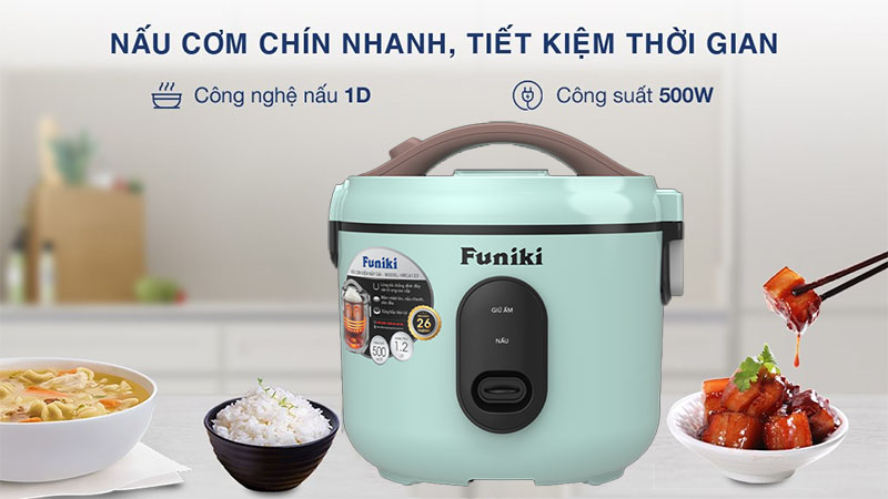 Nồi cơm điện nắp gài Funiki HRC6123 - Hàng chính hãng
