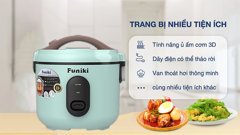Nồi cơm điện nắp gài Funiki HRC6123 - Hàng chính hãng