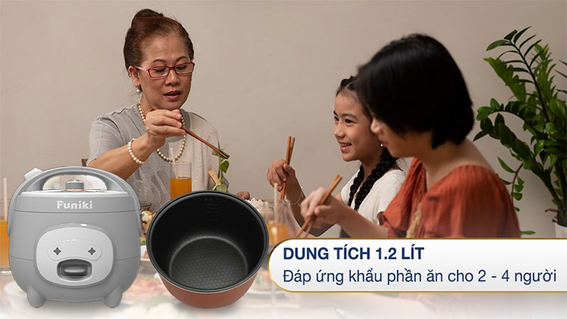 Nồi cơm điện nắp gài Funiki HRC6124 - Hàng chính hãng