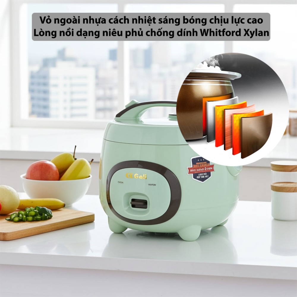 Nồi cơm điện nắp gài Gali GL-1712B - Hàng chính hãng