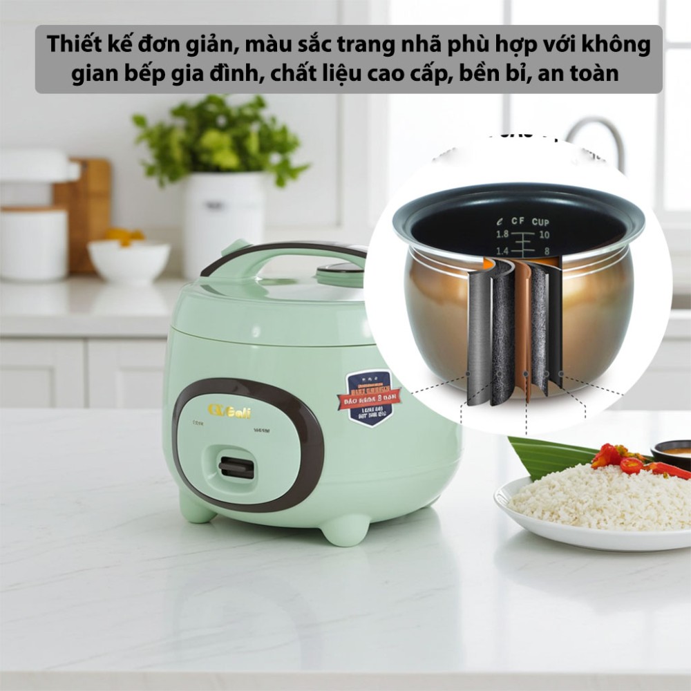 Nồi cơm điện nắp gài Gali GL-1718M - Hàng chính hãng