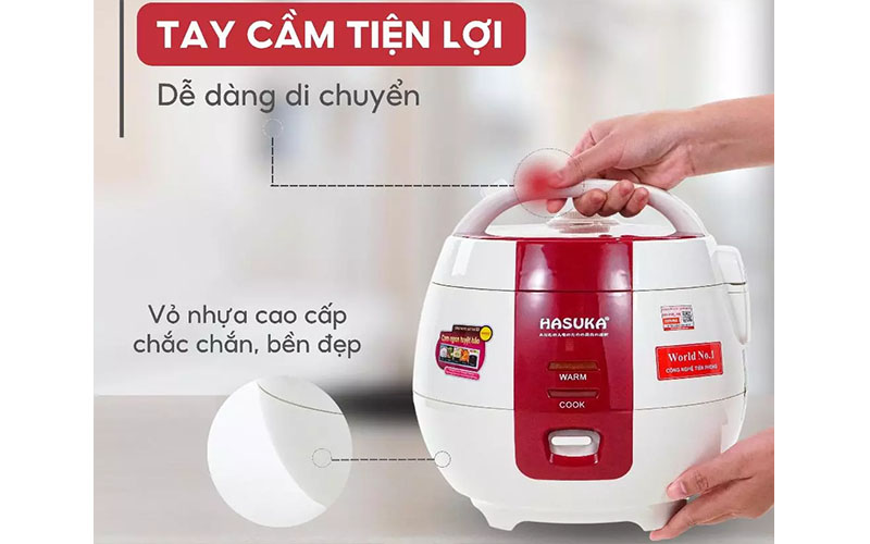 Nồi cơm điện nắp gài Hasuka HSK-801 - Hàng chính hãng
