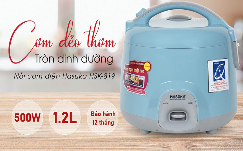 Nồi cơm điện nắp gài Hasuka HSK-819 - Hàng chính hãng