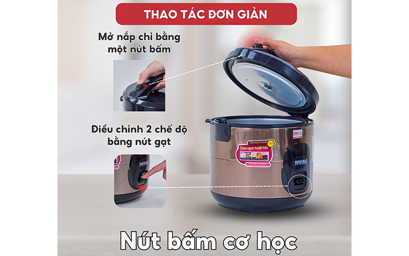 Nồi cơm điện nắp gài Hasuka HSK-823 - Hàng chính hãng