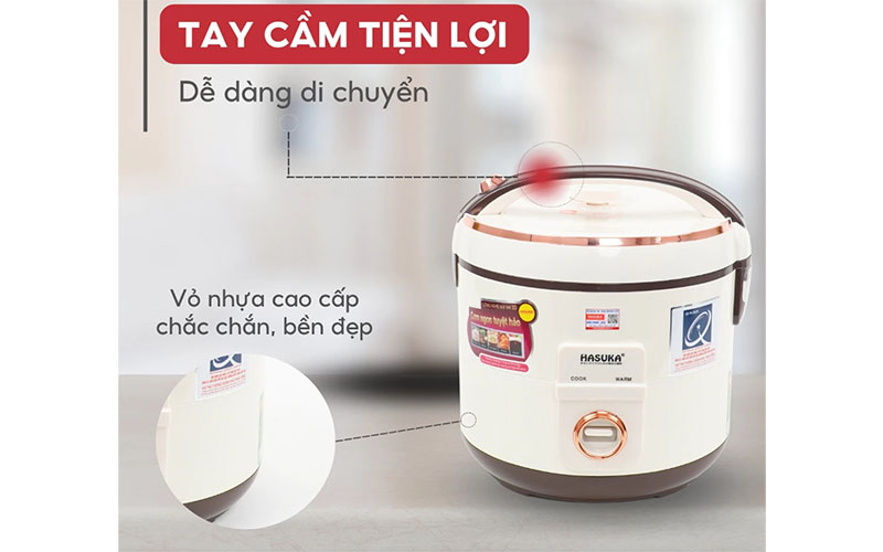 Nồi cơm điện nắp gài Hasuka HSK-833 - Hàng chính hãng