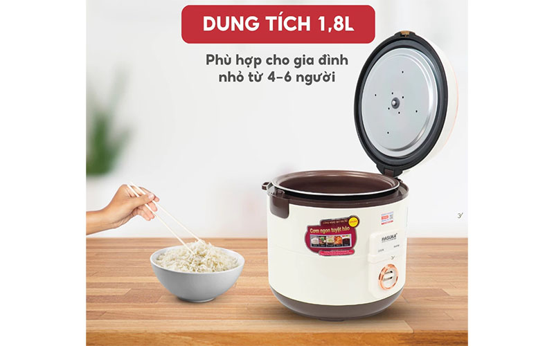 Nồi cơm điện nắp gài Hasuka HSK-833 - Hàng chính hãng
