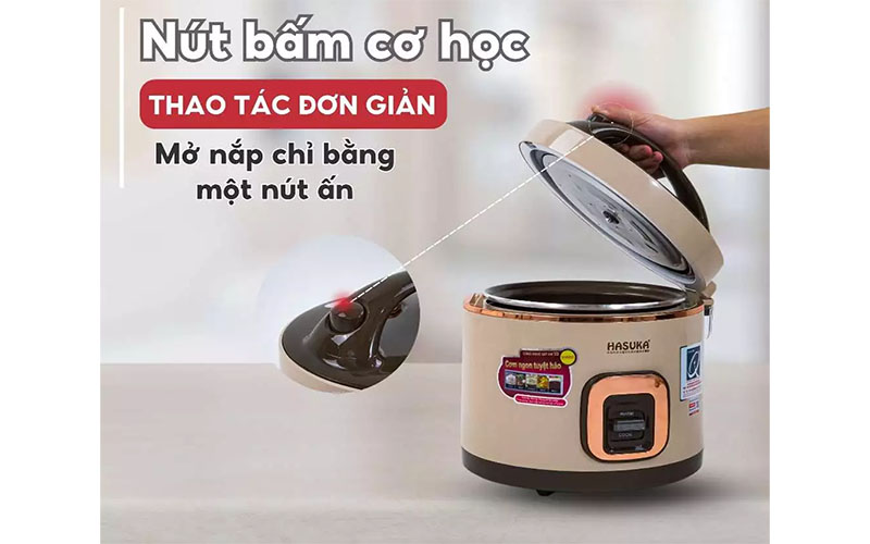 Nồi cơm điện nắp gài Hasuka HSK-858 PLUS - Hàng chính hãng