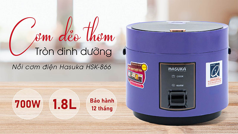 Nồi cơm điện nắp gài Hasuka HSK-866 - Hàng chính hãng