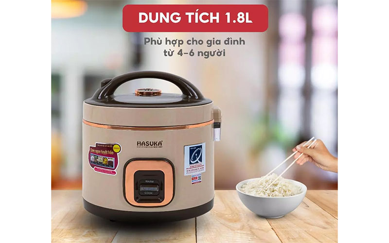 Nồi cơm điện nắp gài Hasuka HSK-868 PLUS - Hàng chính hãng