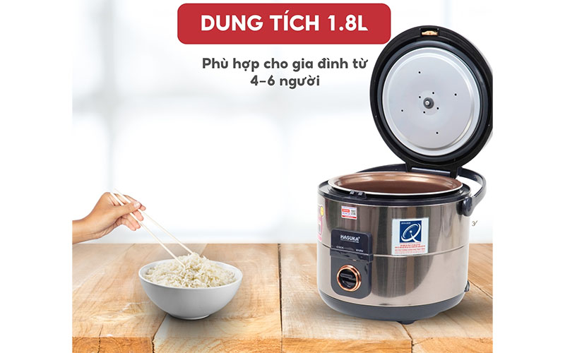Nồi cơm điện nắp gài Hasuka HSK-869 - Hàng chính hãng
