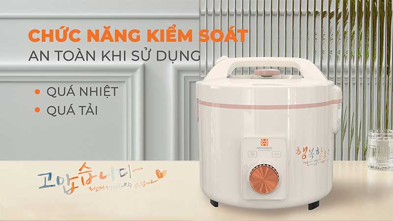 Chức năng an toàn của Nồi cơm điện nắp gài Hawonkoo RCH-154-GE/CE