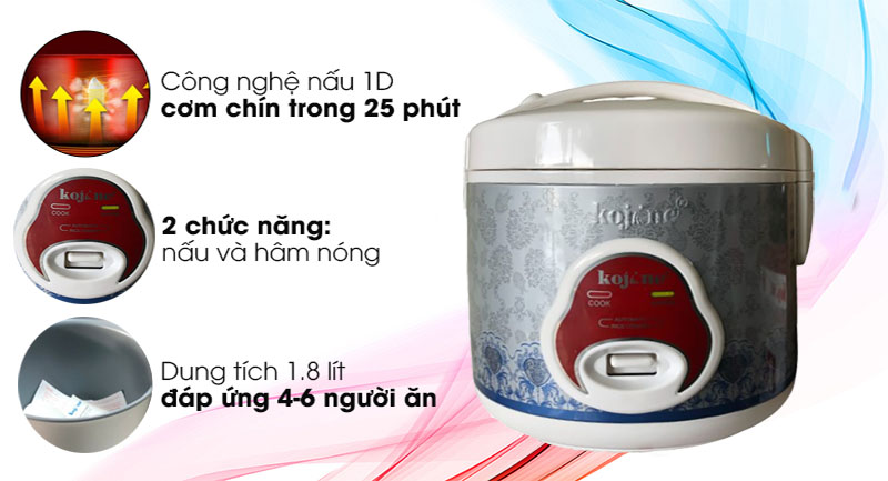 Nồi cơm điện nắp gài Kojine KJ-8124 - Hàng chính hãng