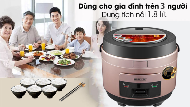 Nồi cơm điện nắp gài Lorente LT-8689 - Hàng chính hãng