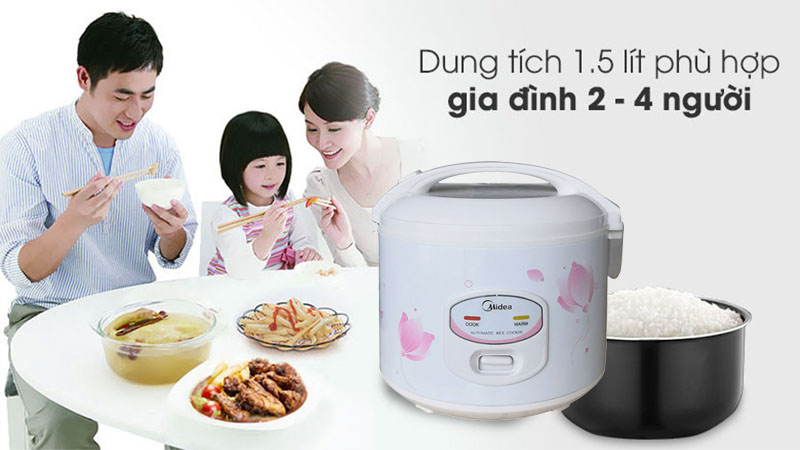 Nồi cơm điện nắp gài Midea MR-CM1531 - Hàng chính hãng