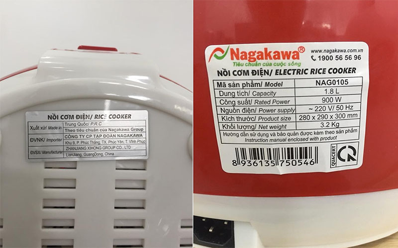 Nồi cơm điện nắp gài Nagakawa NAG0105 - Hàng chính hãng