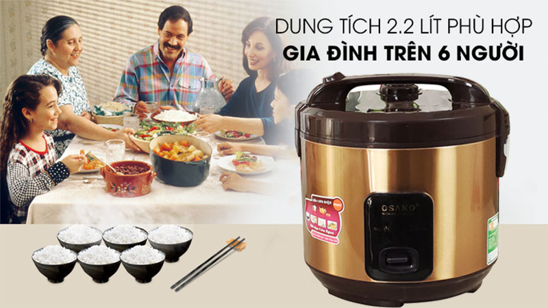 Nồi cơm điện nắp gài Osako OCD-202 - Hàng chính hãng