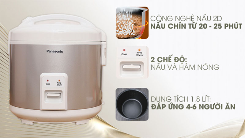 Nồi cơm điện nắp gài Panasonic SR-MVN187LRA - Hàng chính hãng