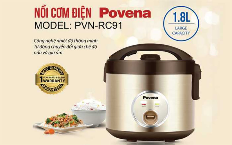 Nồi cơm điện nắp gài Povena PVN-RC91 - Hàng chính hãng