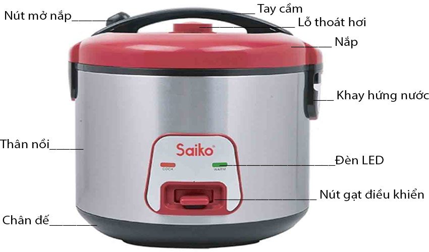 Nồi cơm điện Saiko CR-1821T - Hàng chính hãng