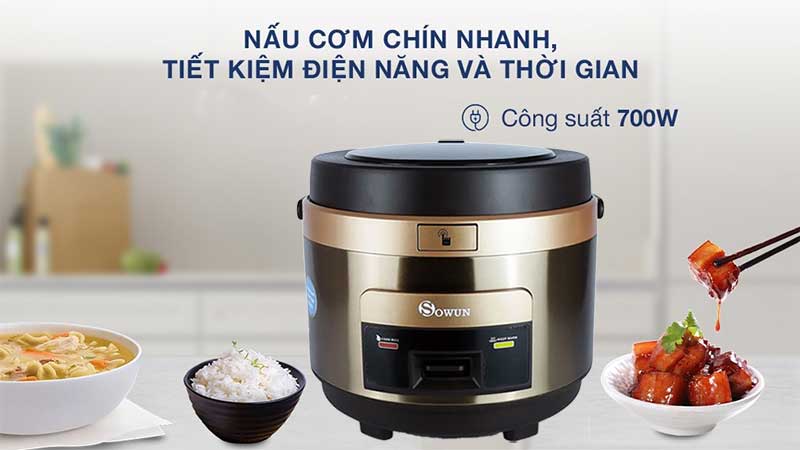 Nồi cơm điện nắp gài Sowun SW-6918S - Hàng chính hãng